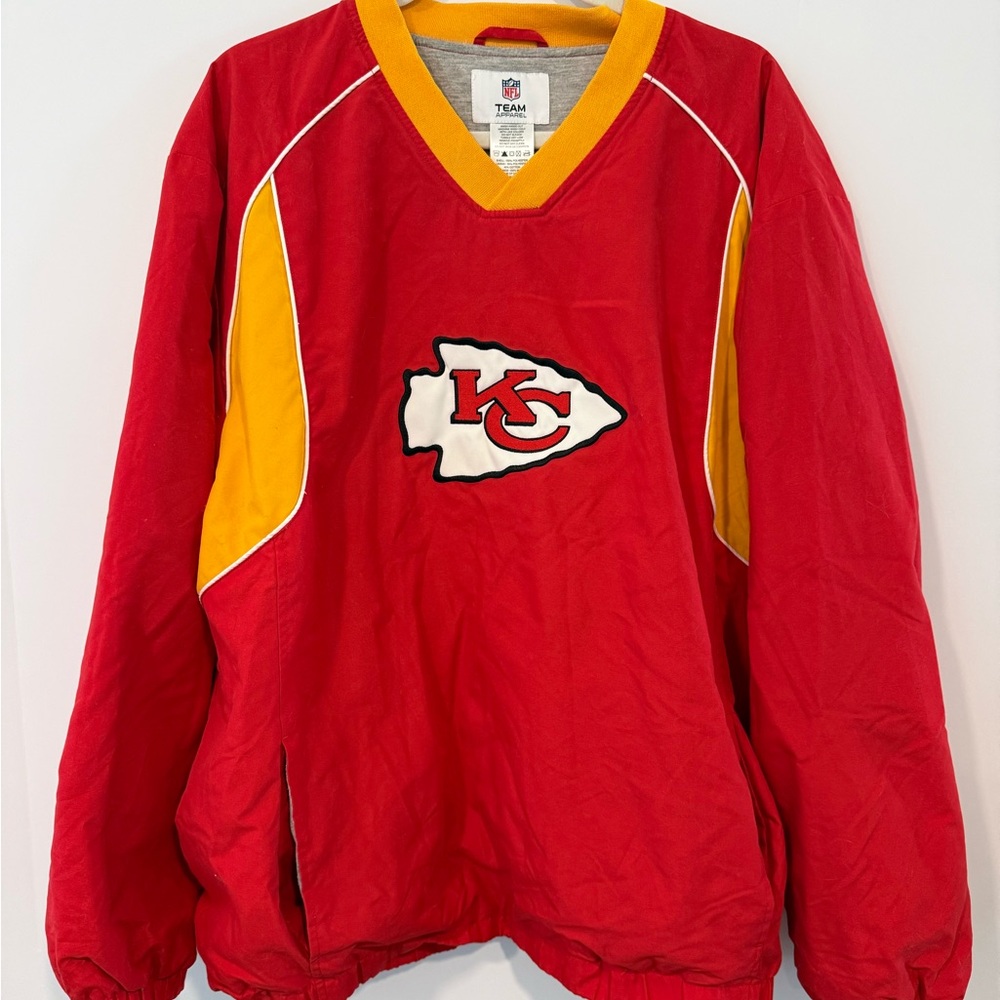 NFL vintage Kansas City KC chiefs Red and Yellow Pullover windbreaker
